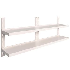 vidaXL Sv&auml;vande v&auml;gghylla 2 plan rostfritt st&aring;l 200x30 cm
