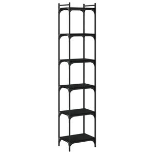 vidaXL Bokhylla 6 hyllplan svart 40x30x188 cm konstruerat tr&auml;