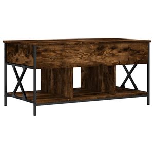 vidaXL Soffbord r&ouml;kf&auml;rgad ek 100x55x50 cm konstruerat tr&auml; och metall