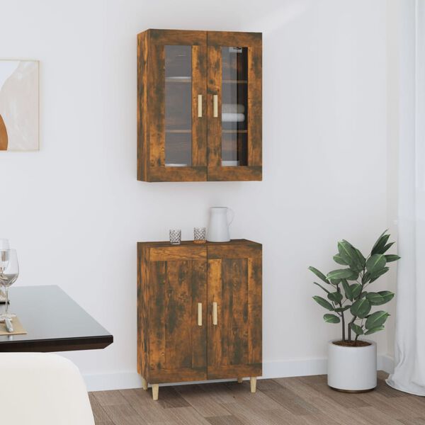 vidaXL H&ouml;gsk&aring;p r&ouml;kf&auml;rgad ek 69,5x34x180 cm konstruerat tr&auml;