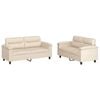 vidaXL Soffgrupp med kuddar 2 delar beige mikrofibertyg
