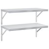vidaXL V&auml;gghyllor 2 st 75x40 cm silver rostfritt st&aring;l