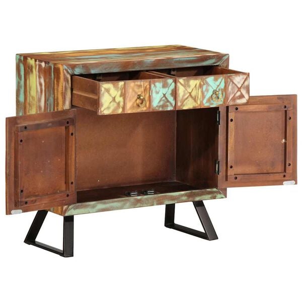 vidaXL Byr&aring; flerf&auml;rgad 70x35x70 cm massivt &aring;tervunnet tr&auml;