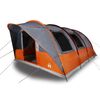 vidaXL Campingt&auml;lt tunnel 5 personer gr&aring; och orange vattent&auml;tt