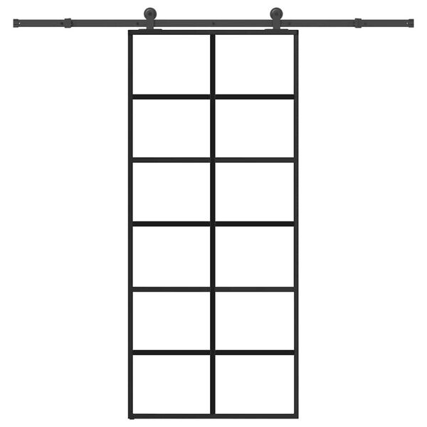 vidaXL Skjutd&ouml;rr med beslagset ESG glas och aluminium 90x205 cm