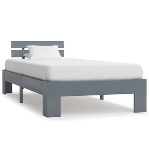 vidaXL S&auml;ngram utan madrass gr&aring; massiv furu 90x200 cm