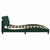vidaXL Bed Frame with LED without Mattress "Hanko" Dark Green 200x200 cm Velvet