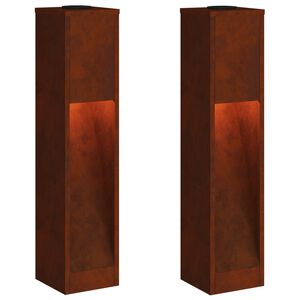 vidaXL Solcell LED-v&auml;gbelysning 2 st Varmvit 18 x 18 x 80 cm