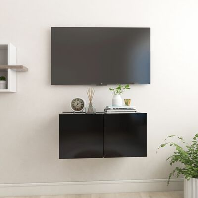 vidaXL Hängande TV-skåp svart 60x30x30 cm