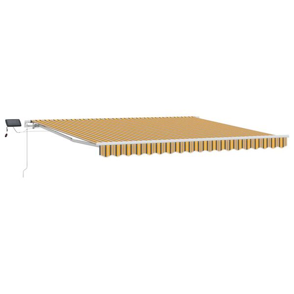 vidaXL Utf&auml;llbar markis Flerf&auml;rgsdesign 400 &times; 300 cm Tyger och St&aring;l