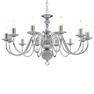 vidaXL Takkrona silver 12 x E14-gl&ouml;dlampor