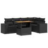 vidaXL Loungegrupp med dynor 6 delar svart konstrotting