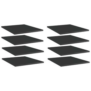 vidaXL Hyllplan 8 st svart h&ouml;gglans 40x50x1,5 cm konstruerat tr&auml;