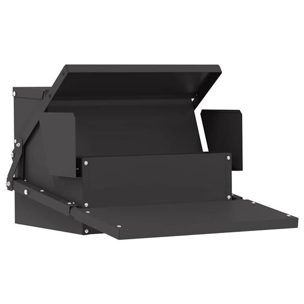 vidaXL Kyckling Trampmatare Svart 50 x 40 x 29 cm Kallvalsat St&aring;l