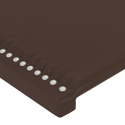 vidaXL Sänggavel LED brun 183x16x118/128 cm konstläder