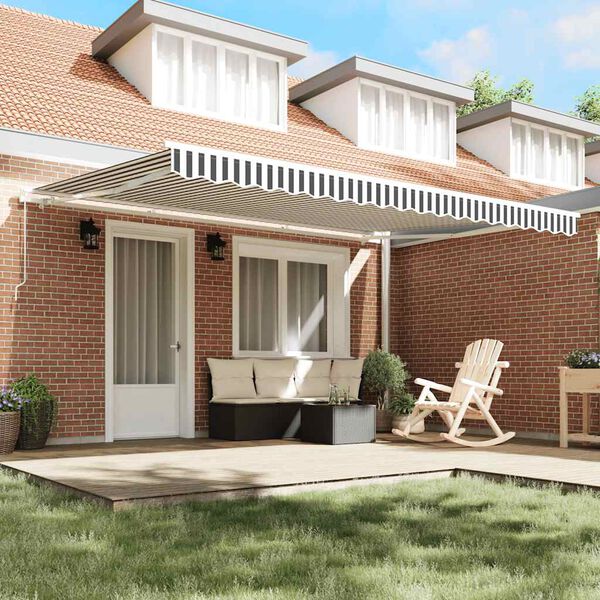 vidaXL Markis manuellt inf&auml;llbar antracit&vit 450x300 cm