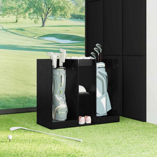 vidaXL Golf Sk&aring;p Enf&auml;rgad Svart Ek 102 x 45 x 85,5 cm