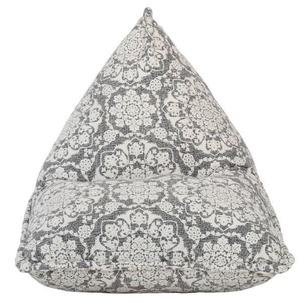 vidaXL Sittpuff ljusgrå tyg lapptäcke