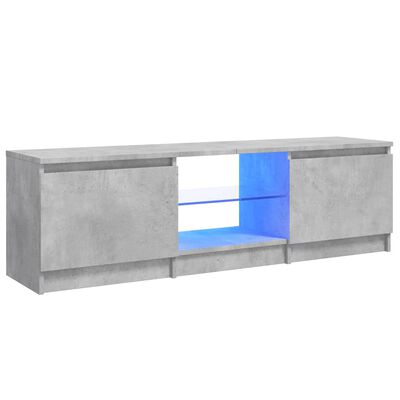 vidaXL TV-bänk med LED-belysning betonggrå 120x30x35,5 cm