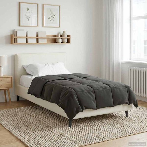 vidaXL Full &Aring;rs-Duvet Quiltad Antracit 140 x 220 cm Mikrofiber
