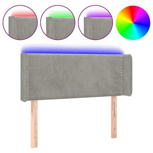 vidaXL S&auml;nggavel LED ljusgr&aring; 103x16x78/88 cm sammet