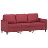 vidaXL 3-sitssoffa vinr&ouml;d 180 cm konstl&auml;der