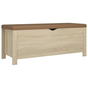 vidaXL F&ouml;rvaringsb&auml;nk med dyna sonoma-ek 105x40x45 cm konstruerat tr&auml;