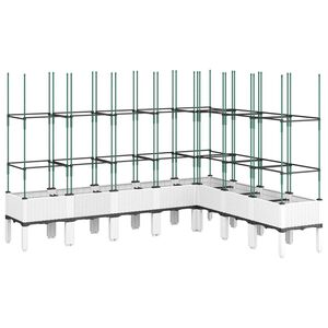 vidaXL Odlingsl&aring;da med spalj&eacute; vit 200x160x142,5 cm PP