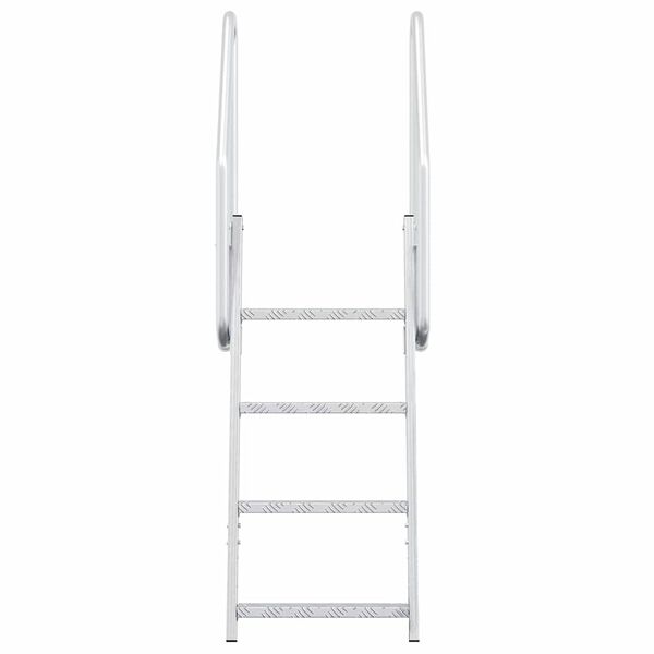 vidaXL 4-stegs bryggstege Silver 58 x 77 x 166 cm Aluminium