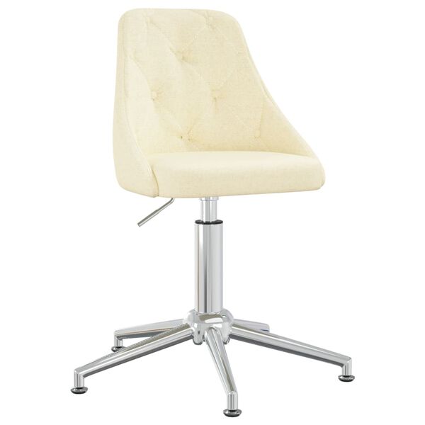 vidaXL Snurrbar matstol gr&auml;ddvit tyg