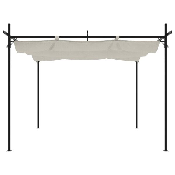 vidaXL Pergola med inf&auml;llbart tak gr&auml;ddvit 295x292x230 cm
