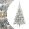 vidaXL Konstgjord F&ouml;rbelyst Julgran Silver 210 cm PET
