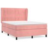 vidaXL Rams&auml;ng med madrass rosa 140x200 cm sammet