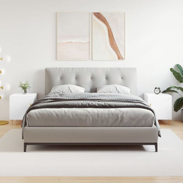 vidaXL S&auml;ngbord 2 st vit 40x40x50 cm konstruerat tr&auml;