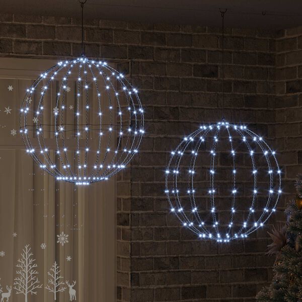 vidaXL Ball 2 pcs Kallvit 59,5 x 59,5 x 63 cm Metall