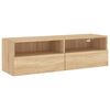 vidaXL V&auml;ggmonterad tv-b&auml;nk sonoma-ek 100x30x30 cm konstruerat tr&auml;