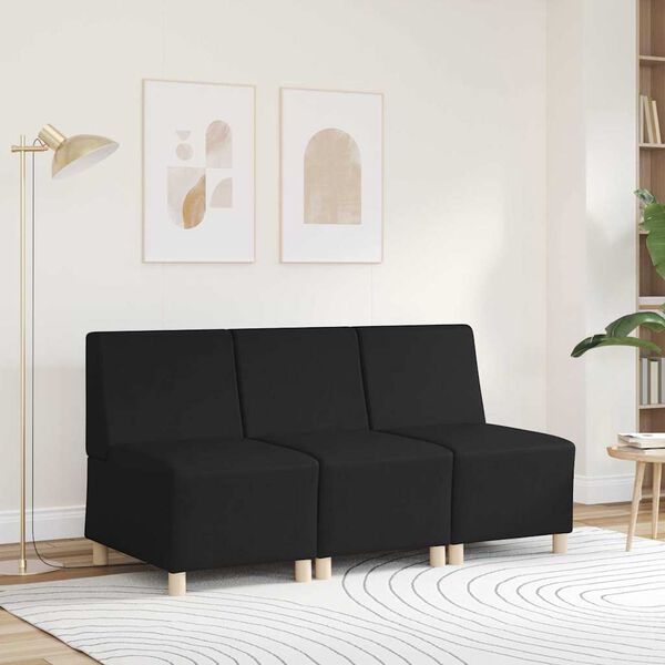 vidaXL | Modulsofa utan armstöd | Svart 55 x 74 x 82 cm Konstläder