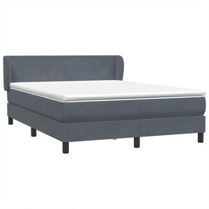 vidaXL Rams&auml;ng med madrass m&ouml;rkgr&aring; 160x210 cm sammet