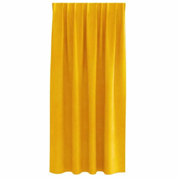 vidaXL M&ouml;rkl&auml;ggningsgardiner 2 pcs Senapsgul 140 x 175 cm Sammet