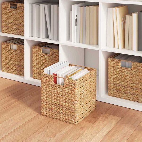 vidaXL F&ouml;rvaringskorgar 2 pcs Naturf&auml;rg 28 x 28 x 28 cm Vattenhyacint