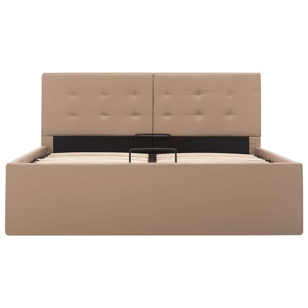 vidaXL S&auml;ngram hydraulisk f&ouml;rvaring cappuccino konstl&auml;der 120x200 cm