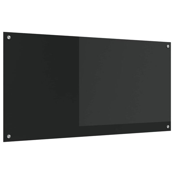 vidaXL K&ouml;kspl&aring;nbak Svart 120 x 60 x 0,6 cm h&auml;rdat glas