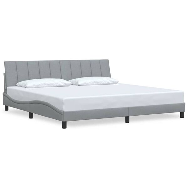 vidaXL Bed Frame without Mattress "Hanko" Light Grey 200x200 cm Fabric