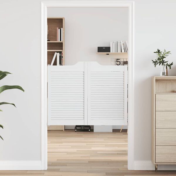 vidaXL Slagdörrar lamelldesign 2-par vit 80x100 cm