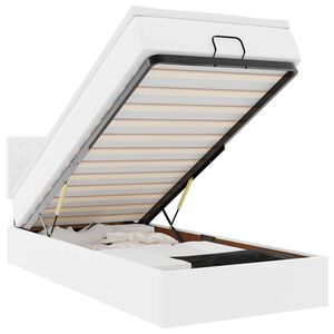 vidaXL Ottoman s&auml;ng med madrass vit 90x200 cm konstl&auml;der