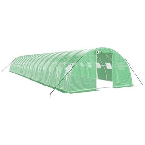 vidaXL V&auml;xthus med st&aring;lram gr&ouml;n 64 m&sup2; 16x4x2 m