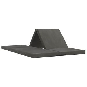 vidaXL F&auml;llbar Soffbed 140 x 67 x 15 cm M&ouml;rkgr&aring;