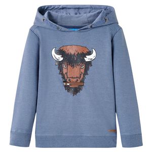 Barnhoodie bl&aring; melange 104