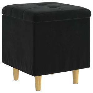 vidaXL F&ouml;rvaringspall med kudde Svart 40 x 40 x 45 cm Sammet