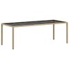 vidaXL Tr&auml;dg&aring;rdsm&ouml;belset 11 pcs Beige konstrotting